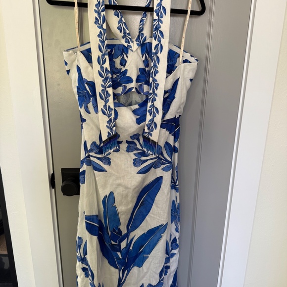 Farm Rio Blue Botanical Maxi Dress – Size Large, NWT - Picture 2 of 3